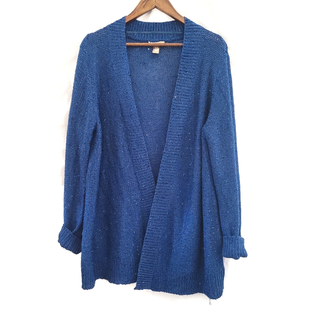 Blue glitter holiday cardigan size XL